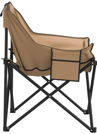 Campingstoelen 2 st met vakje inklapbaar bruin