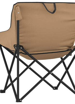 Campingstoelen 2 st met vakje inklapbaar bruin