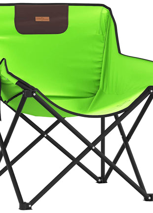 Campingstoelen 2 st met vakje inklapbaar groen