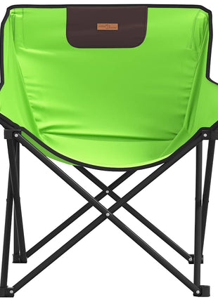 Campingstoelen 2 st met vakje inklapbaar groen