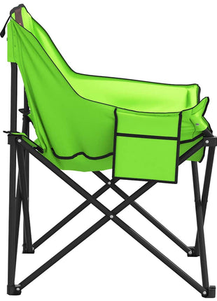 Campingstoelen 2 st met vakje inklapbaar groen