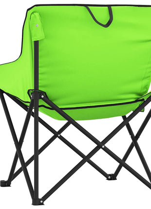 Campingstoelen 2 st met vakje inklapbaar groen