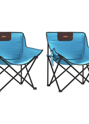 Campingstoelen 2 st met vakje inklapbaar felblauw