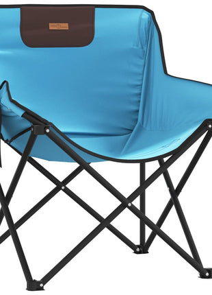 Campingstoelen 2 st met vakje inklapbaar felblauw