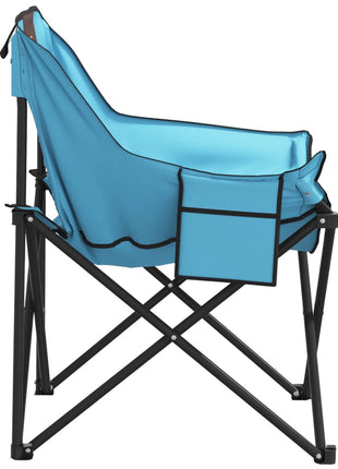 Campingstoelen 2 st met vakje inklapbaar felblauw
