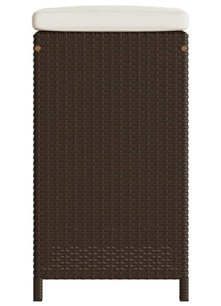 Tuinbarkrukken met kussens 4 st poly rattan bruin
