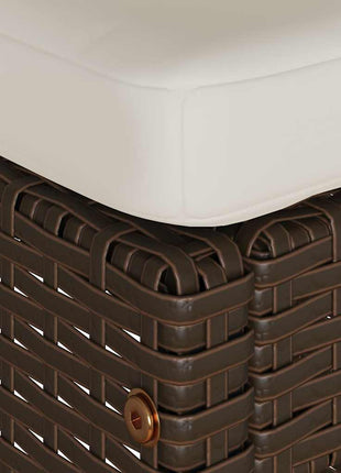 Tuinbarkrukken met kussens 4 st poly rattan bruin