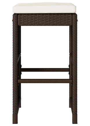 Tuinbarkrukken 6 st met kussens poly rattan bruin