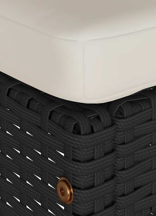 Tuinbarkrukken met kussens 6 st poly rattan zwart