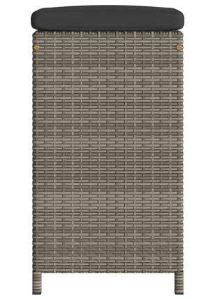 Tuinbarkrukken met kussens 6 st poly rattan grijs