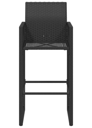 Tuinbarkrukken 2 st poly rattan zwart