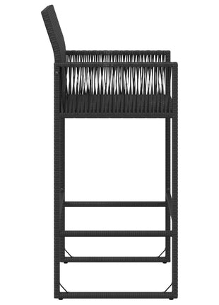Tuinbarkrukken 2 st poly rattan zwart