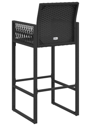 Tuinbarkrukken 2 st poly rattan zwart