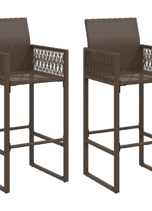 Tuinbarkrukken 2 st poly rattan bruin