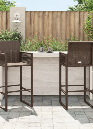 Tuinbarkrukken 2 st poly rattan bruin