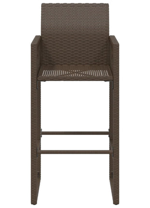 Tuinbarkrukken 2 st poly rattan bruin