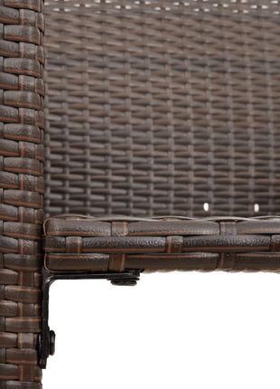 Tuinbarkrukken 2 st poly rattan bruin