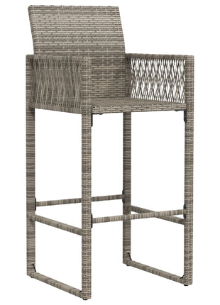 Tuinbarkrukken 2 st poly rattan grijs