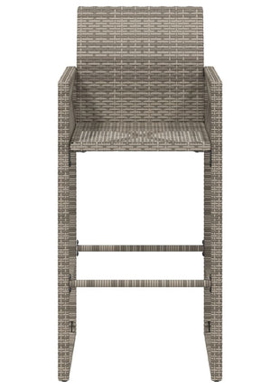 Tuinbarkrukken 2 st poly rattan grijs