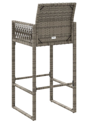 Tuinbarkrukken 2 st poly rattan grijs