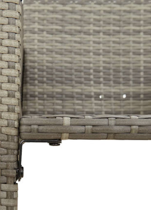 Tuinbarkrukken 2 st poly rattan grijs