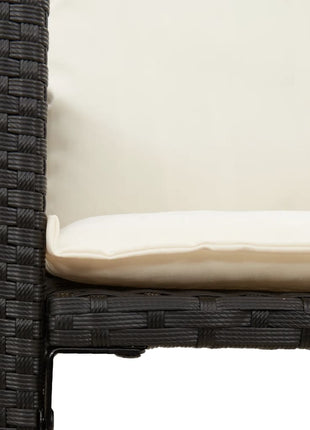 Tuinbarkrukken met kussens 2 st poly rattan zwart