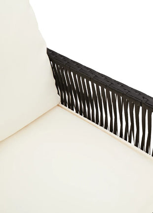 Tuinbarkrukken met kussens 2 st poly rattan zwart