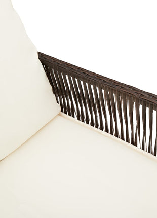 Tuinbarkrukken 2 st met kussens poly rattan bruin