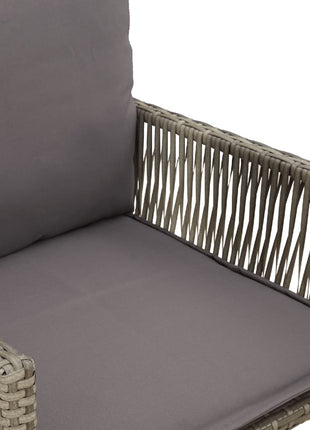 Tuinbarkrukken met kussens 2 st poly rattan grijs