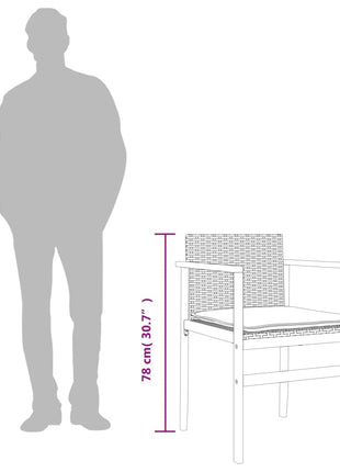Tuinstoelen 2 st poly rattan en massief hout zwart