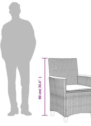 Tuinstoelen 2 st met kussens poly rattan en massief hout grijs