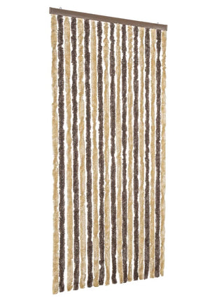 Vliegengordijn 56x185 cm chenille donkerbruin en beige