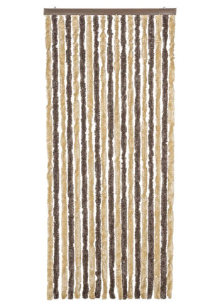 Vliegengordijn 56x185 cm chenille donkerbruin en beige