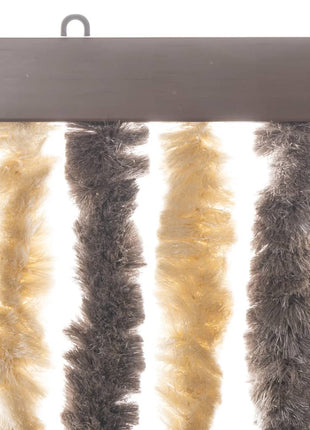 Vliegengordijn 56x185 cm chenille donkerbruin en beige