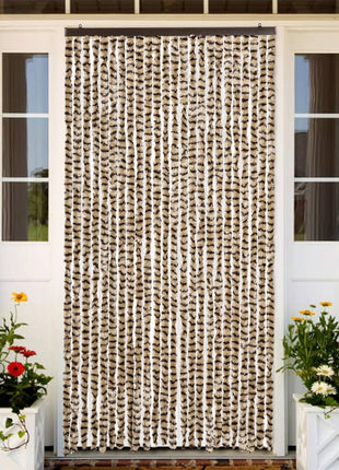 Vliegengordijn Chenille Beige En Bruin