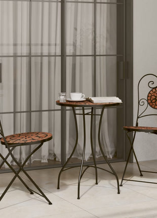 Bistrostoelen 2 st inklapbaar keramiek terracottakleurig