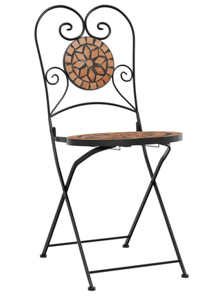 Bistrostoelen 2 st inklapbaar keramiek terracottakleurig