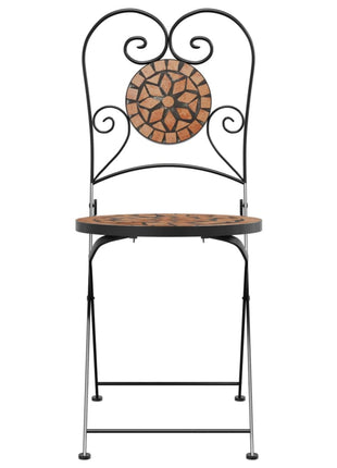 Bistrostoelen 2 st inklapbaar keramiek terracottakleurig