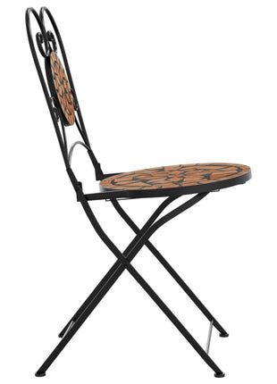 Bistrostoelen 2 st inklapbaar keramiek terracottakleurig