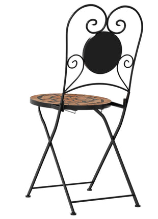 Bistrostoelen 2 st inklapbaar keramiek terracottakleurig