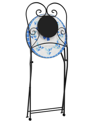 Bistrostoelen 2 st inklapbaar keramiek blauw en wit