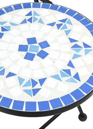 Bistrostoelen 2 st inklapbaar keramiek blauw en wit