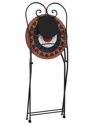Bistrostoelen 2 st inklapbaar keramiek terracottakleurig en wit