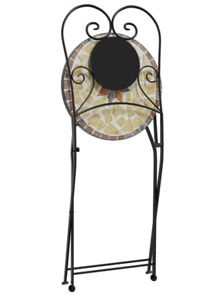 Bistrostoelen 2 st inklapbaar keramiek terracottakleurig en wit