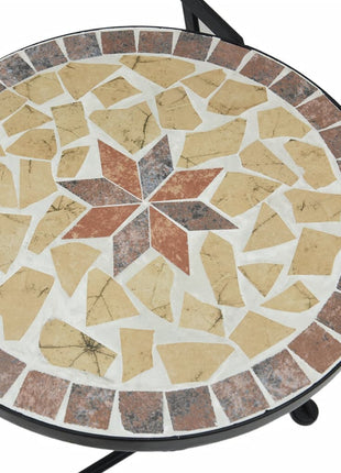 Bistrostoelen 2 st inklapbaar keramiek terracottakleurig en wit