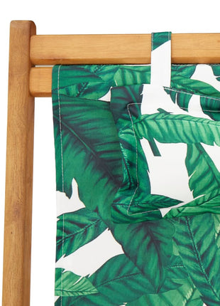 Strandstoel inklapbaar bladpatroon eucalyptushout en stof