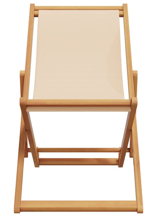 Strandstoel inklapbaar massief eucalyptushout en stof beige