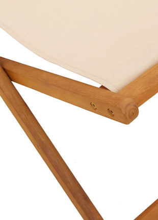 Strandstoel inklapbaar massief eucalyptushout en stof beige