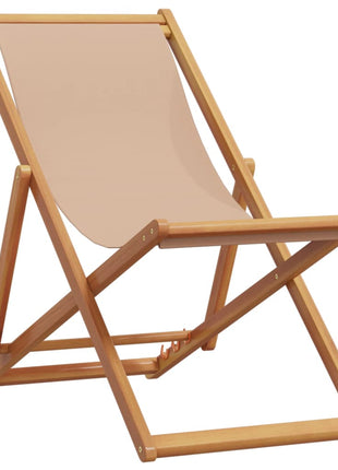 Strandstoel inklapbaar massief eucalyptushout en stof taupe