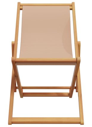 Strandstoel inklapbaar massief eucalyptushout en stof taupe